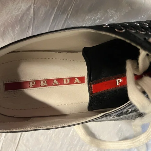 Prada Black and White Women's Sneakers - Picture 6 of 15